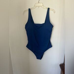 NWT Everlane Nyle square neck one piece blue swimsuit size XL